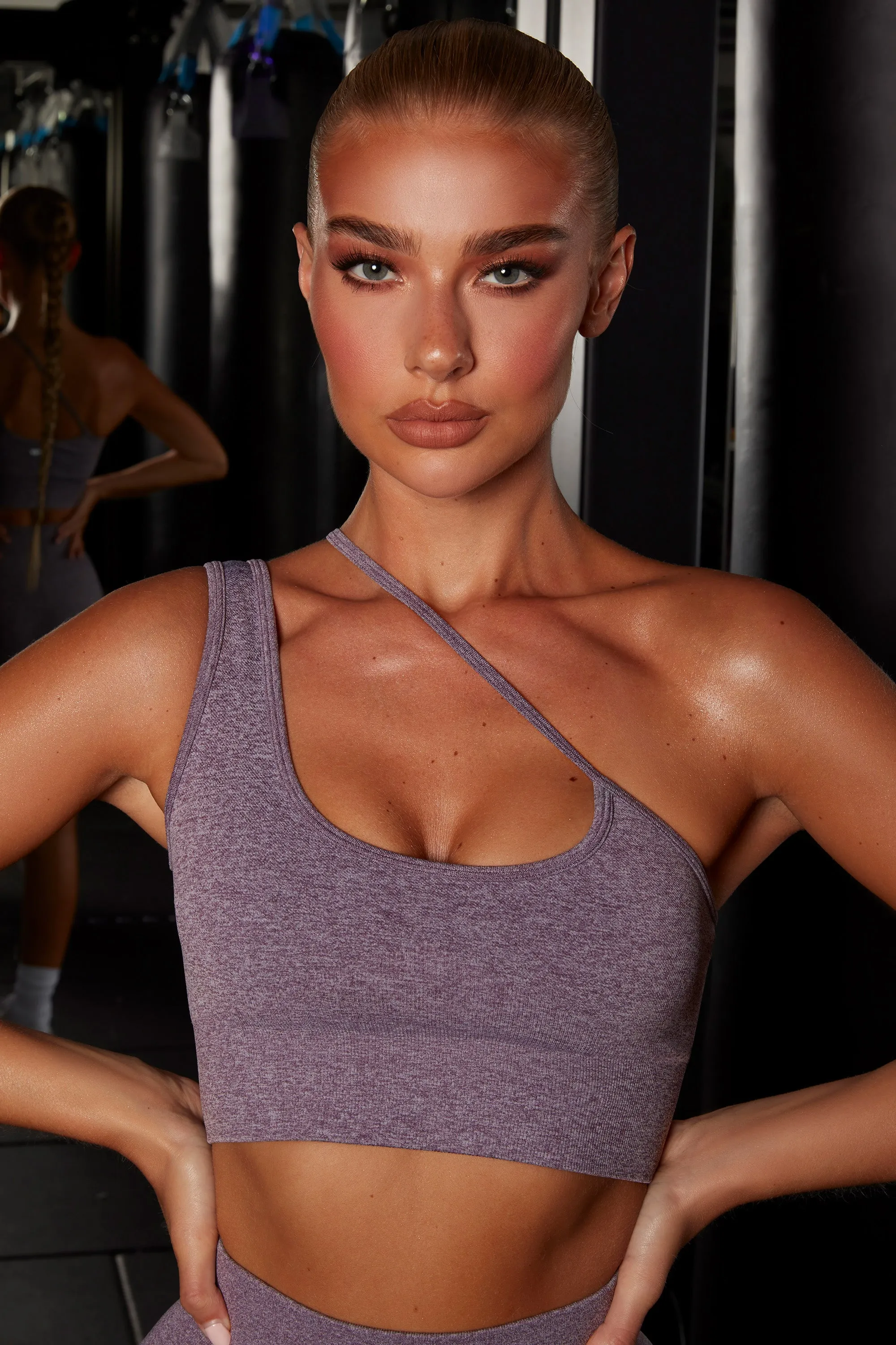 Strive - Crop Top in Melange Purple sold by Bo + Tee