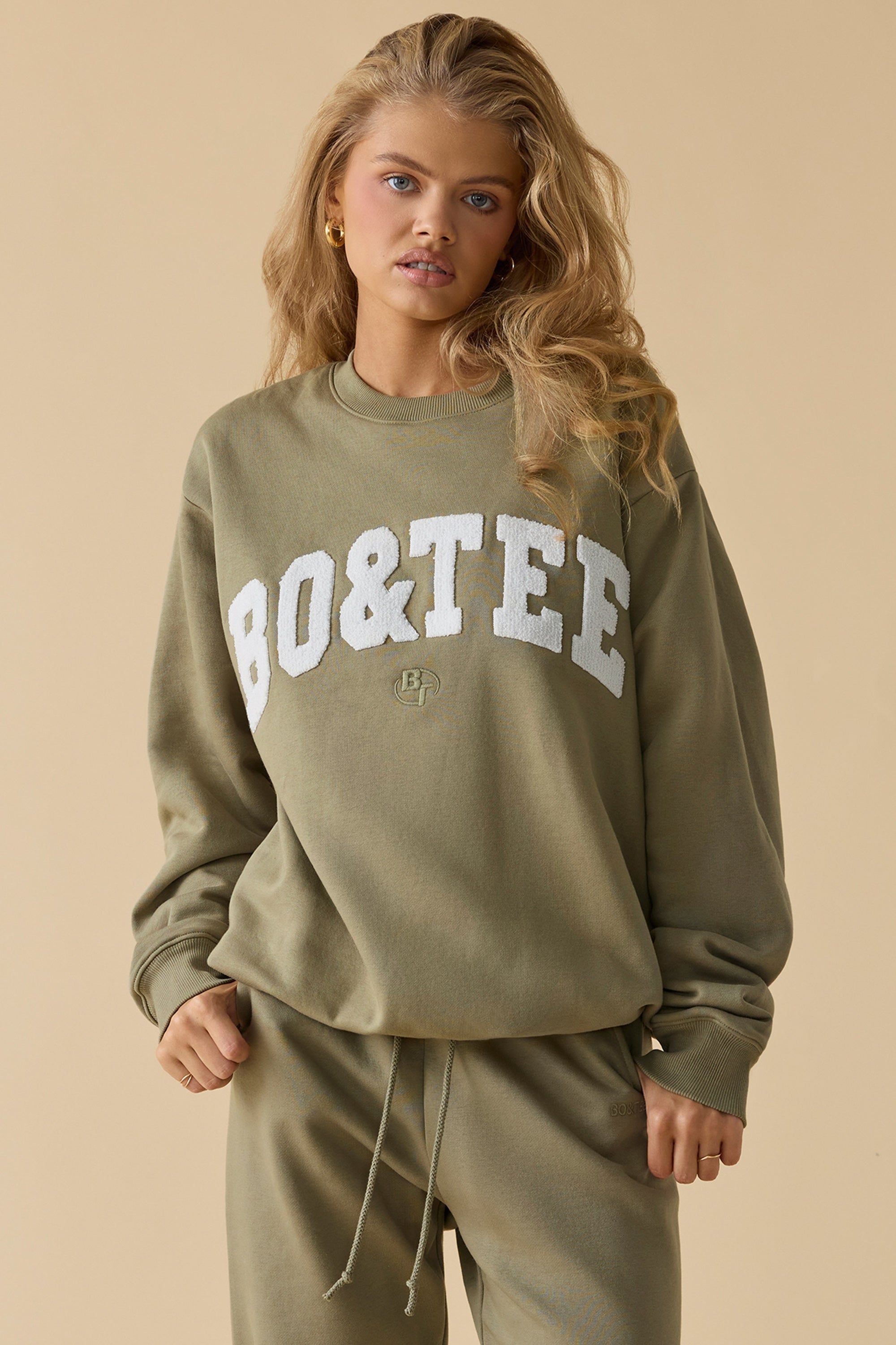 Self Care - Oversized Crew Neck Sweatshirt in Soft Olive sold by Bo + Tee product image thumbnail 11