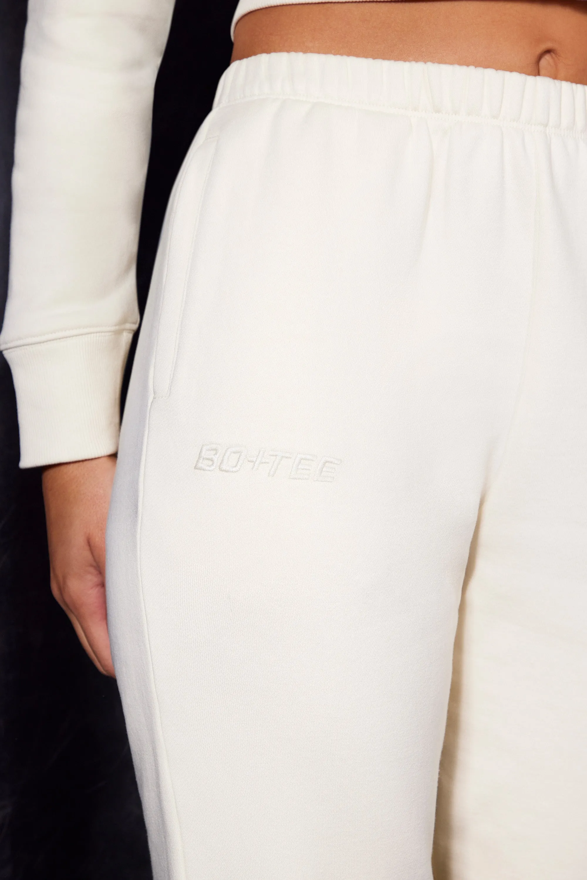 In My Stride - Slim Fit Jogger Bottoms in Ivory sold by Bo + Tee product image thumbnail 4