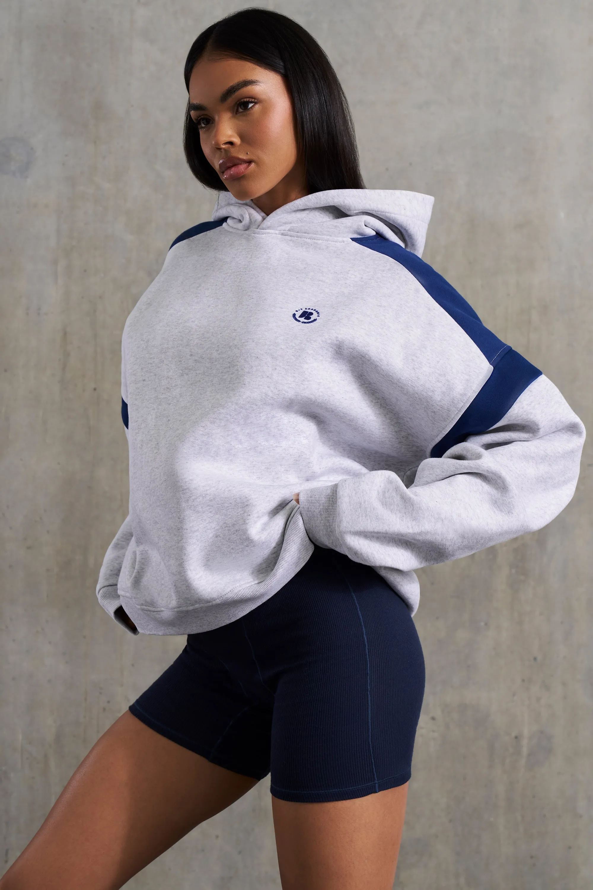 Cotton Fleece Oversized Hoodie in Heather Grey sold by Bo + Tee product image thumbnail 2