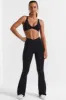 Match - Petite Cross Waistband Flare Pocket Leggings in Black sold by Bo + Tee