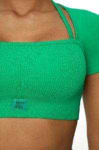 High Energy - Short Sleeve Crop Top in Green sold by Bo + Tee