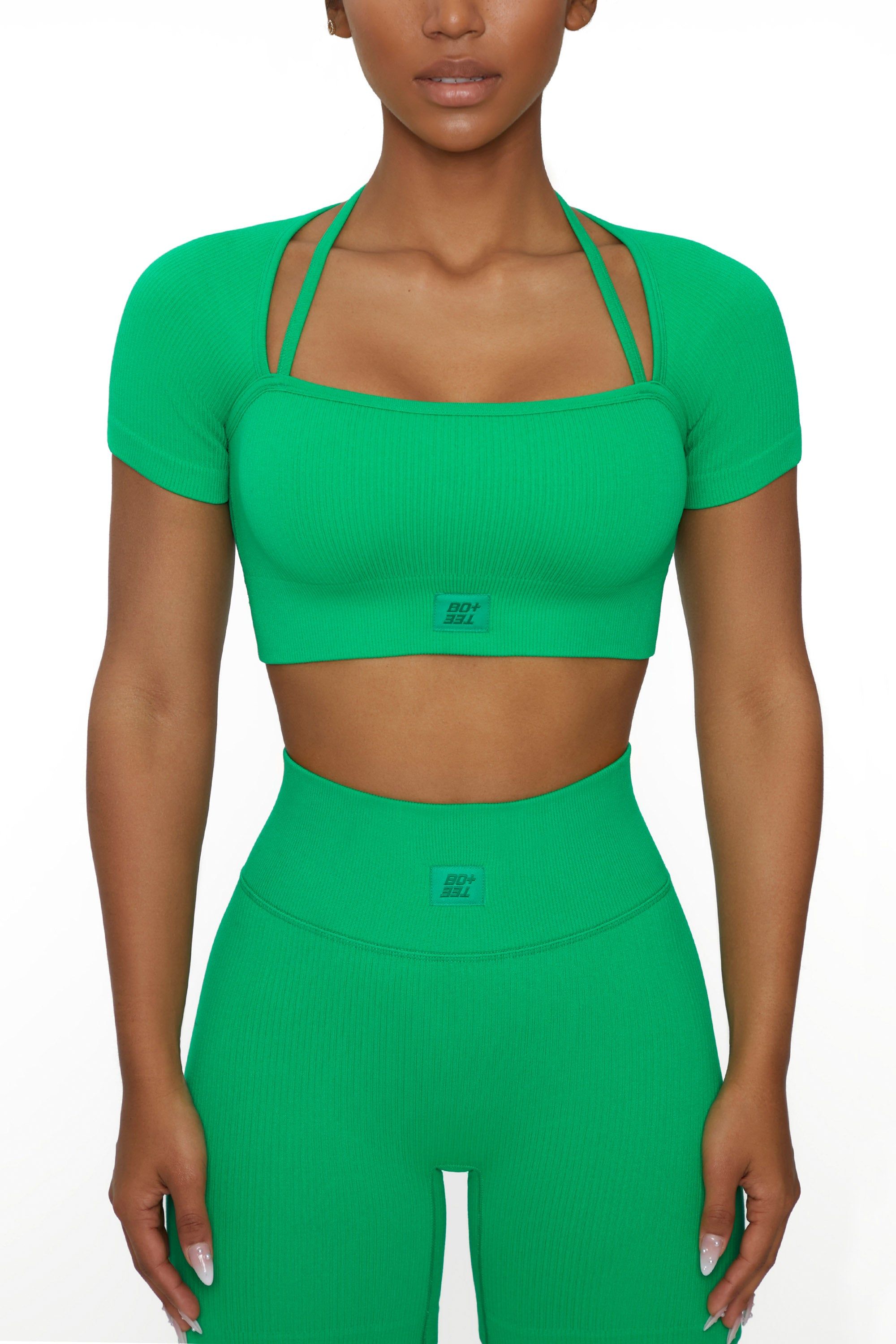 High Energy - Short Sleeve Crop Top in Green sold by Bo + Tee product image thumbnail 2