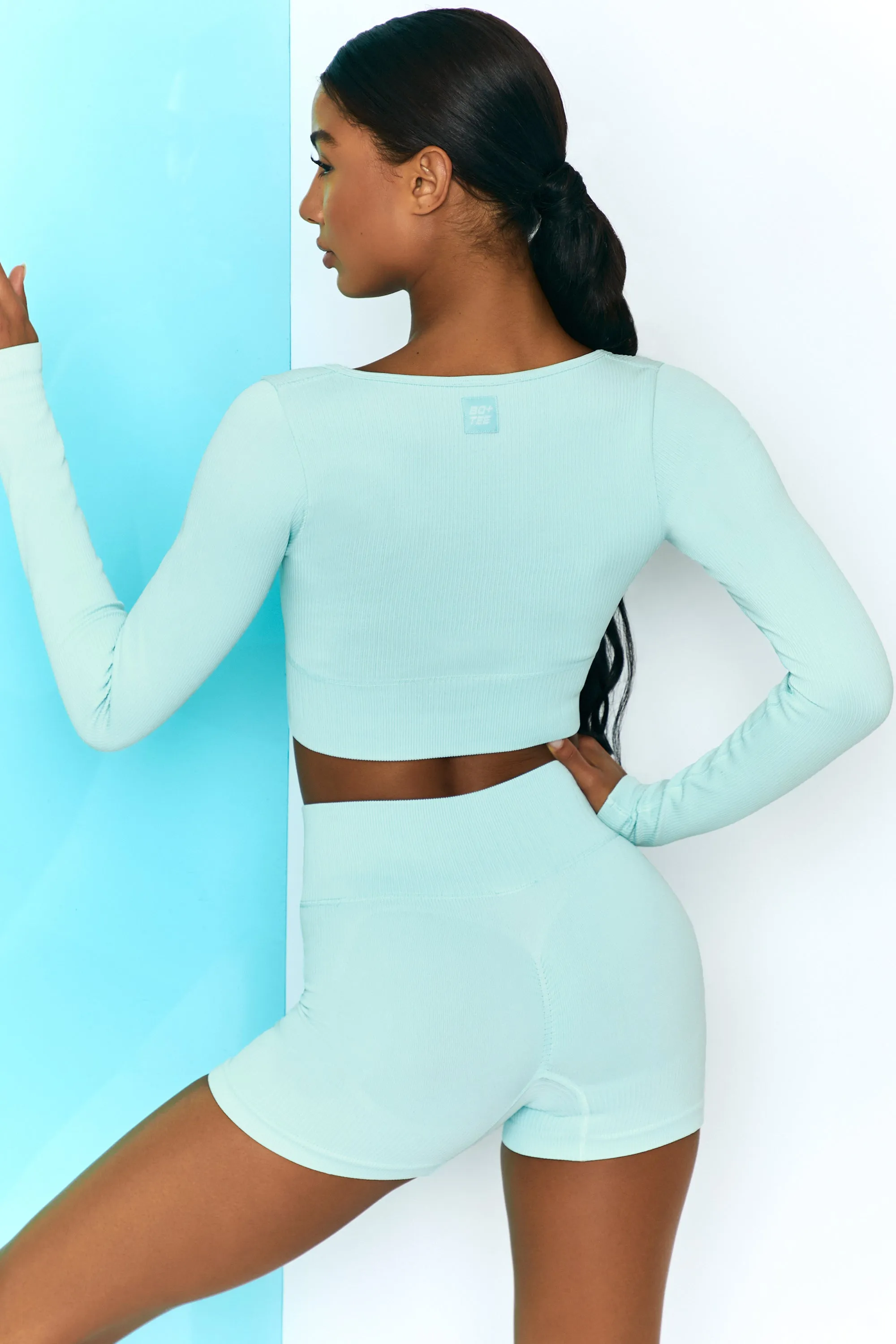 Time Check - Crop Top in Light Blue sold by Bo + Tee product image thumbnail 3