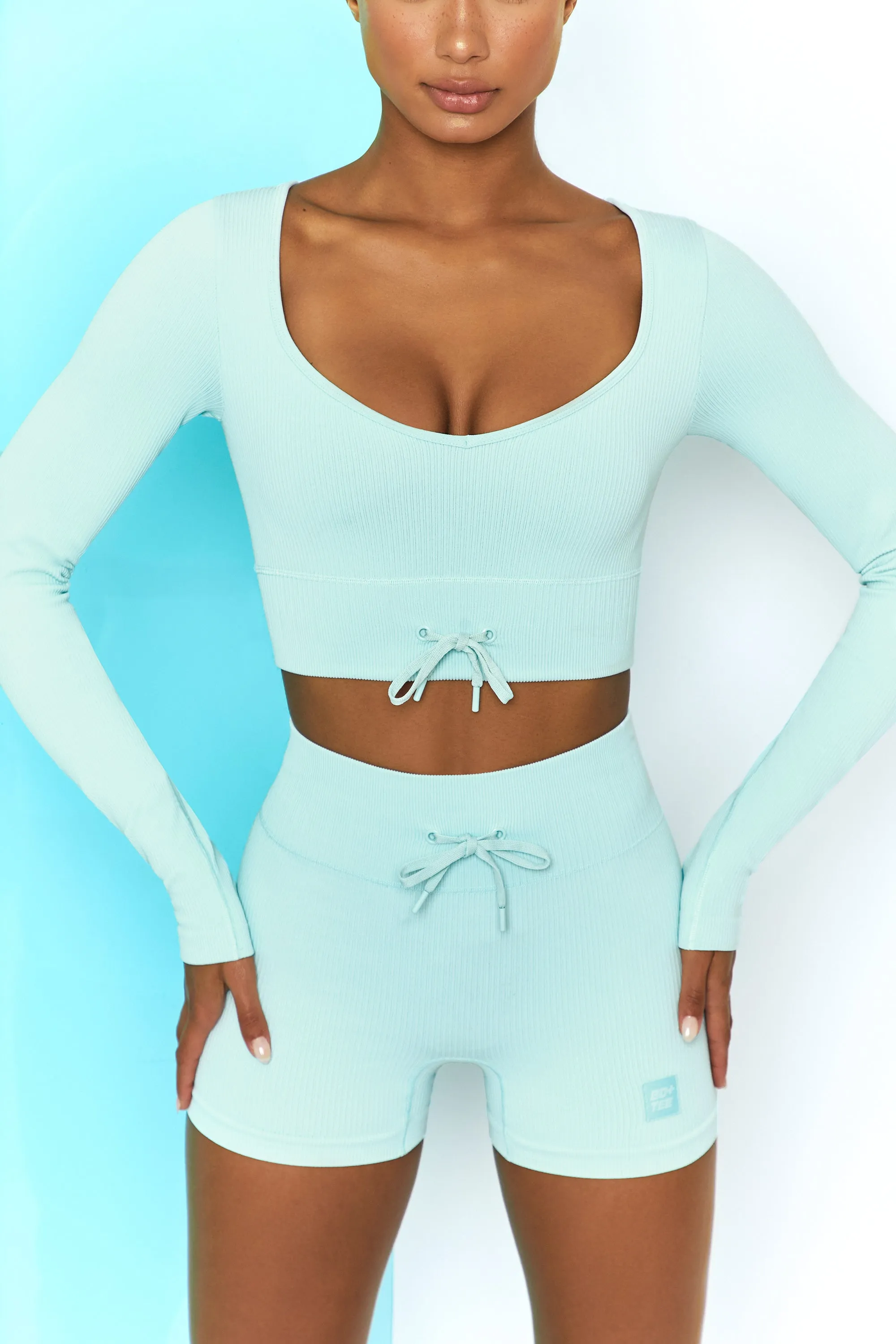 Time Check - Crop Top in Light Blue sold by Bo + Tee product image thumbnail 5