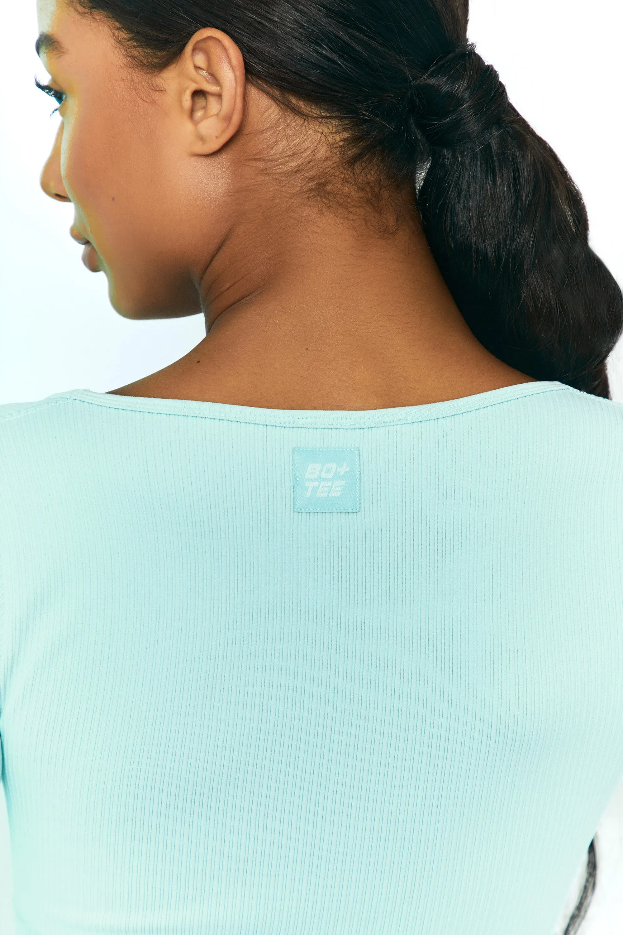 Time Check - Crop Top in Light Blue sold by Bo + Tee product image thumbnail 4