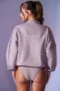 Comfort Zone - Oversized Half Zip Sweatshirt in Dusty Lilac sold by Bo + Tee