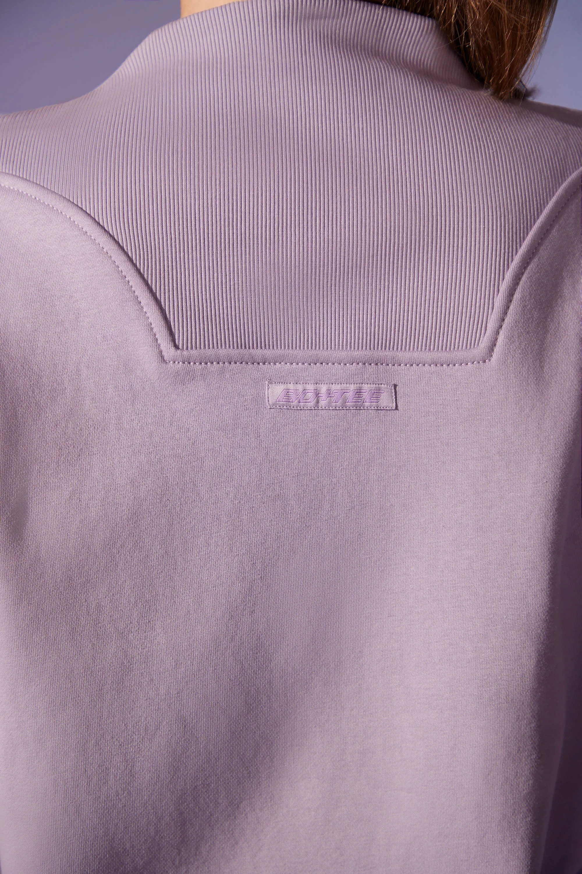 Comfort Zone - Oversized Half Zip Sweatshirt in Dusty Lilac sold by Bo + Tee product image thumbnail 4