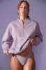 Comfort Zone - Oversized Half Zip Sweatshirt in Dusty Lilac sold by Bo + Tee