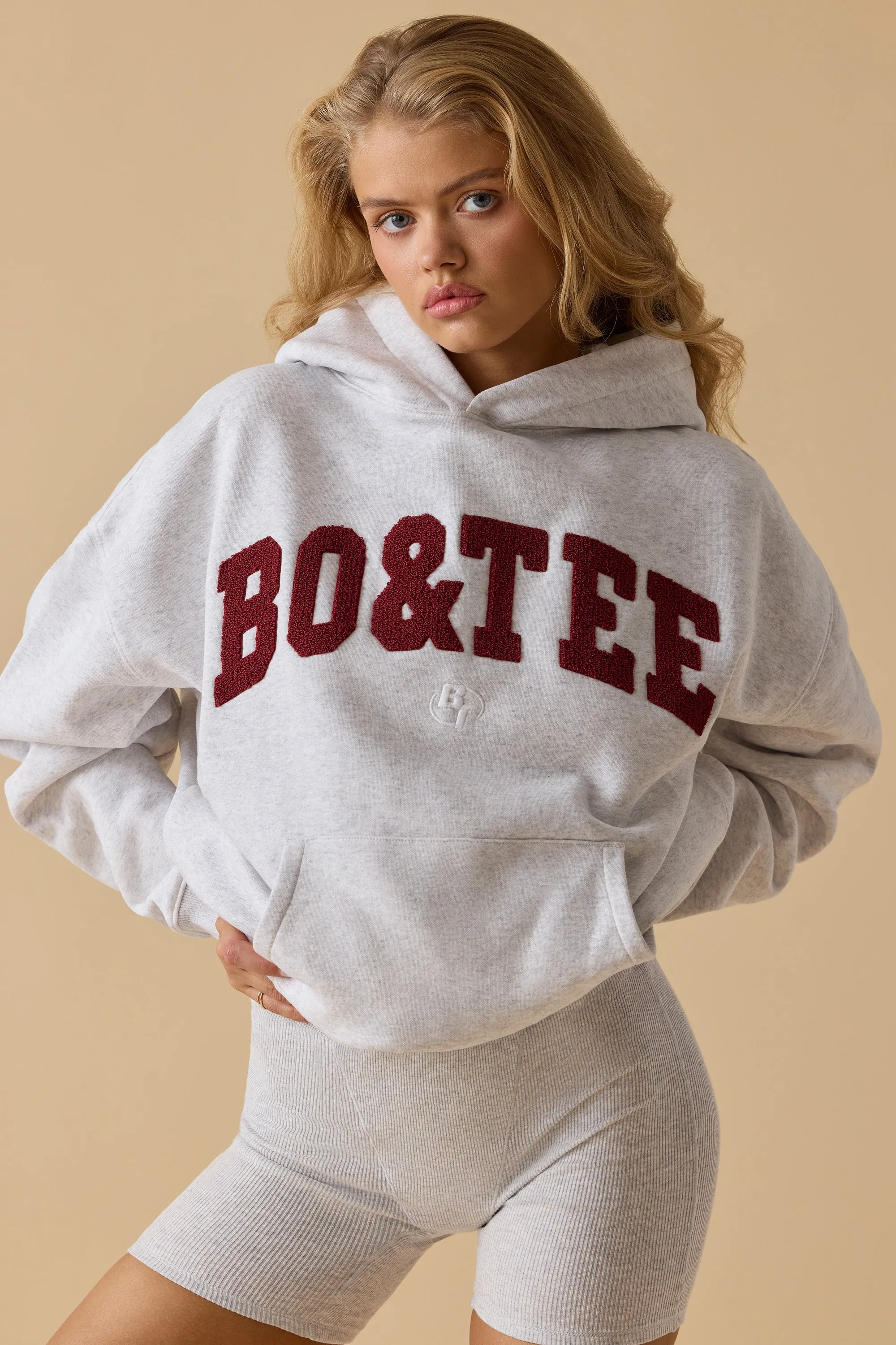 Oversized Hooded Sweatshirt in Heather Grey sold by Bo + Tee product image thumbnail 4