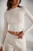 Elementary - Soft Rib Long Sleeve Top in Heather Oat sold by Bo + Tee