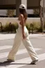 Terry Towelling Wide-Leg Joggers in Cream sold by Bo + Tee