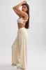 Terry Towelling Wide-Leg Joggers in Cream sold by Bo + Tee