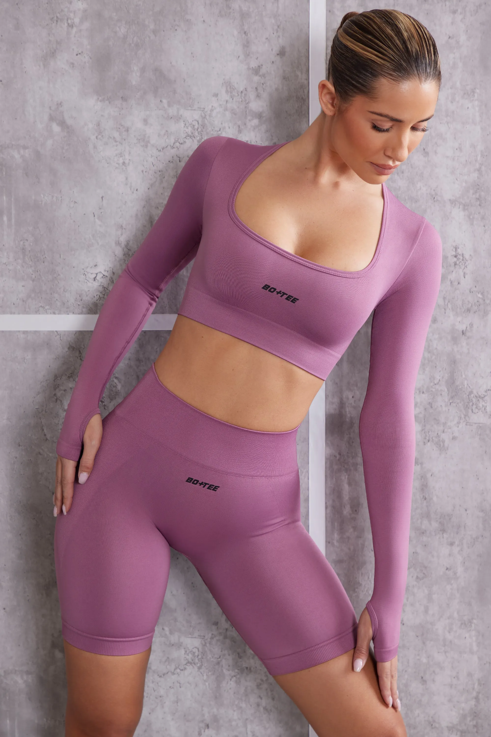Instinct - Long Sleeve Crop Top in Mauve sold by Bo + Tee product image thumbnail 5
