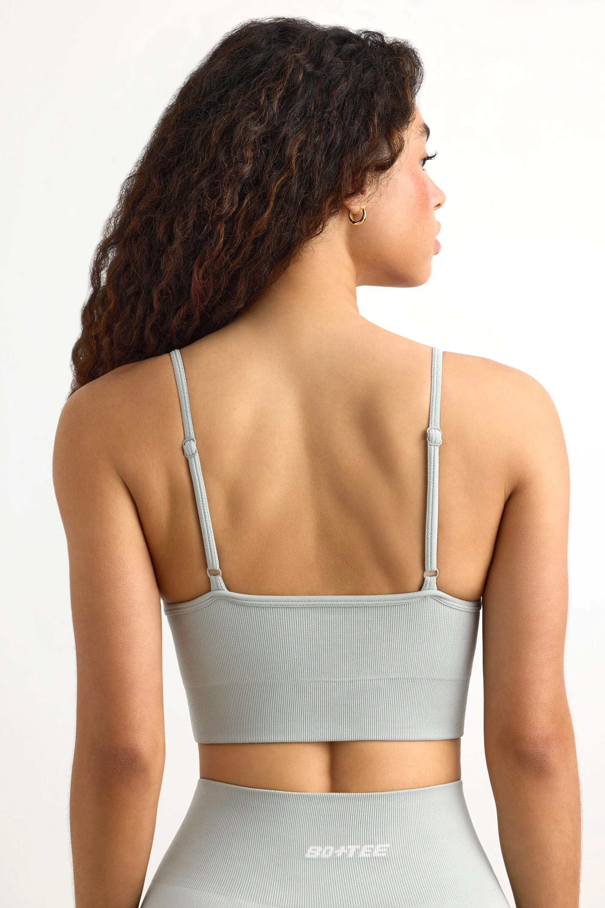 Super Sculpt Seamless Scoop-Neck Sports Bra in Grey sold by Bo + Tee product image thumbnail 3