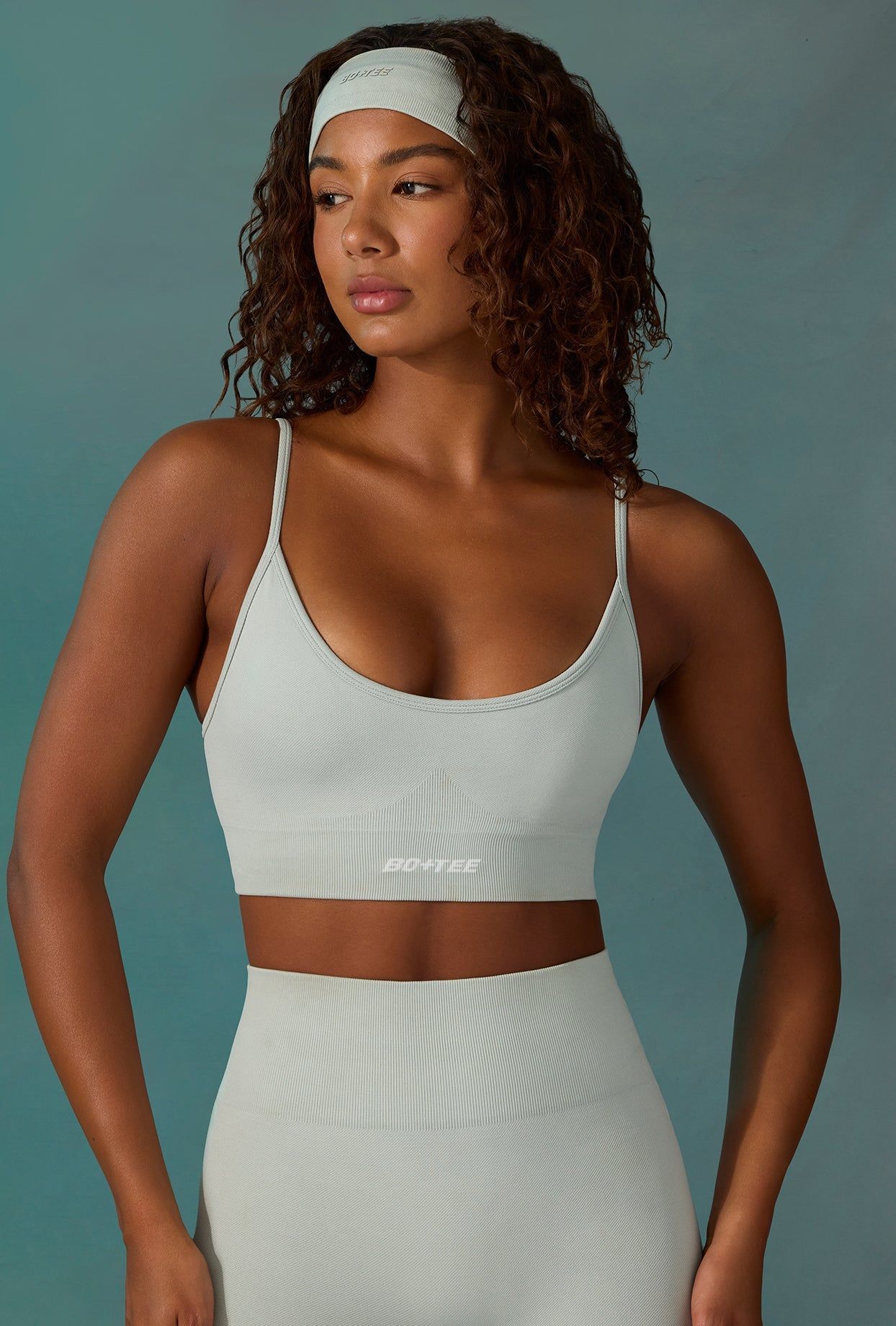 Super Sculpt Seamless Scoop-Neck Sports Bra in Grey sold by Bo + Tee