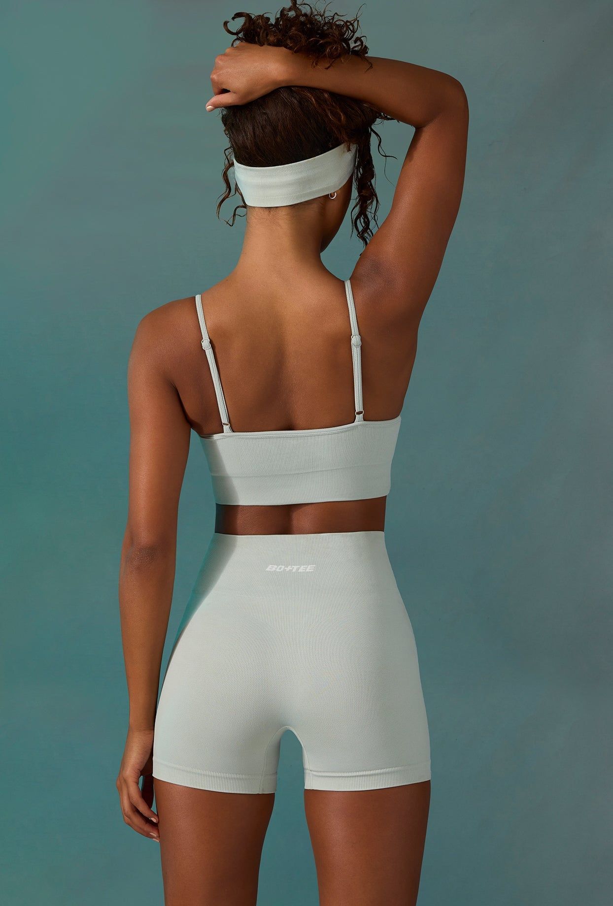 Super Sculpt Seamless Scoop-Neck Sports Bra in Grey sold by Bo + Tee product image thumbnail 3