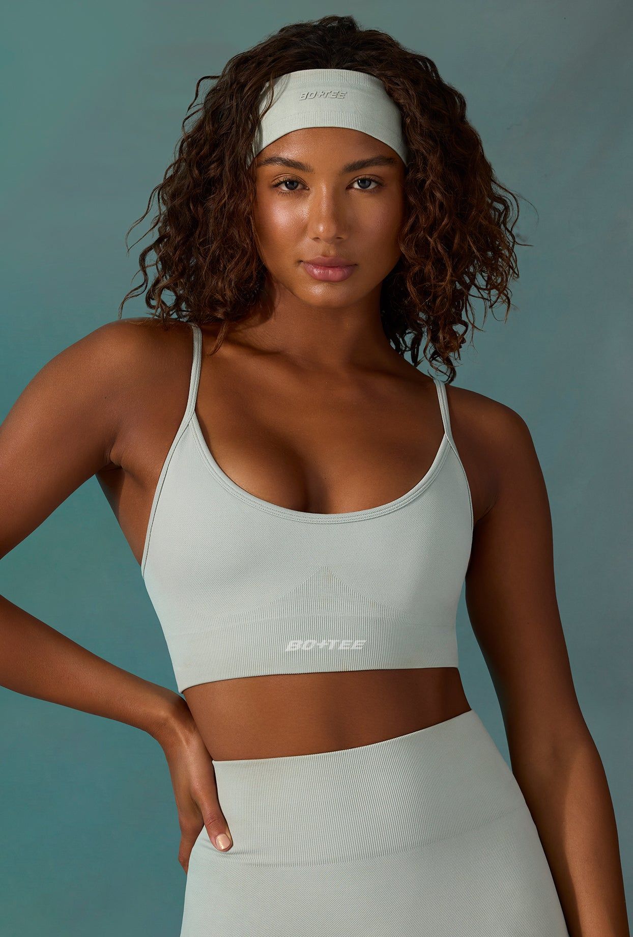Super Sculpt Seamless Scoop-Neck Sports Bra in Grey sold by Bo + Tee product image thumbnail 5