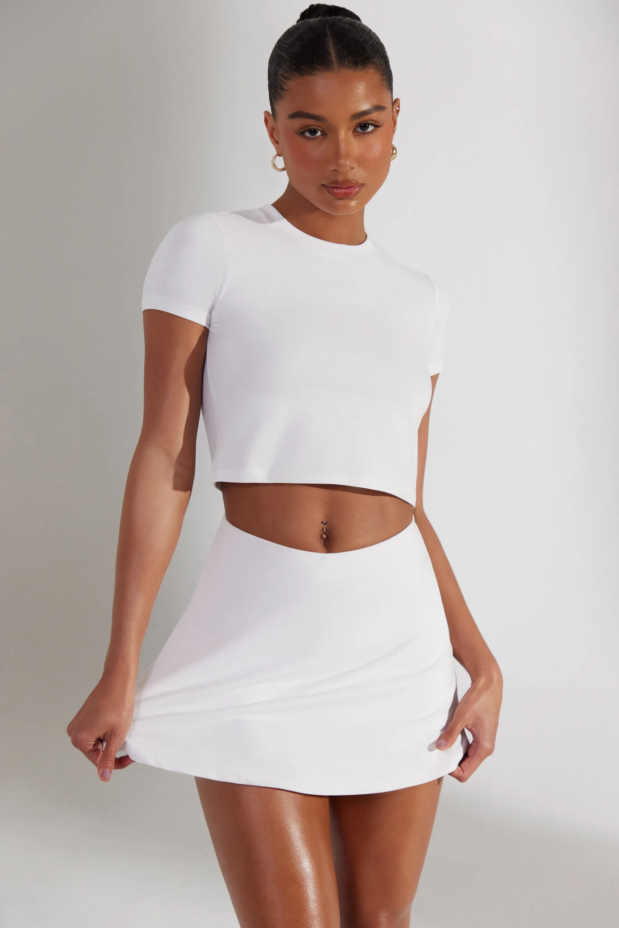 Foundation - A-Line Mini Skort in White sold by Bo + Tee