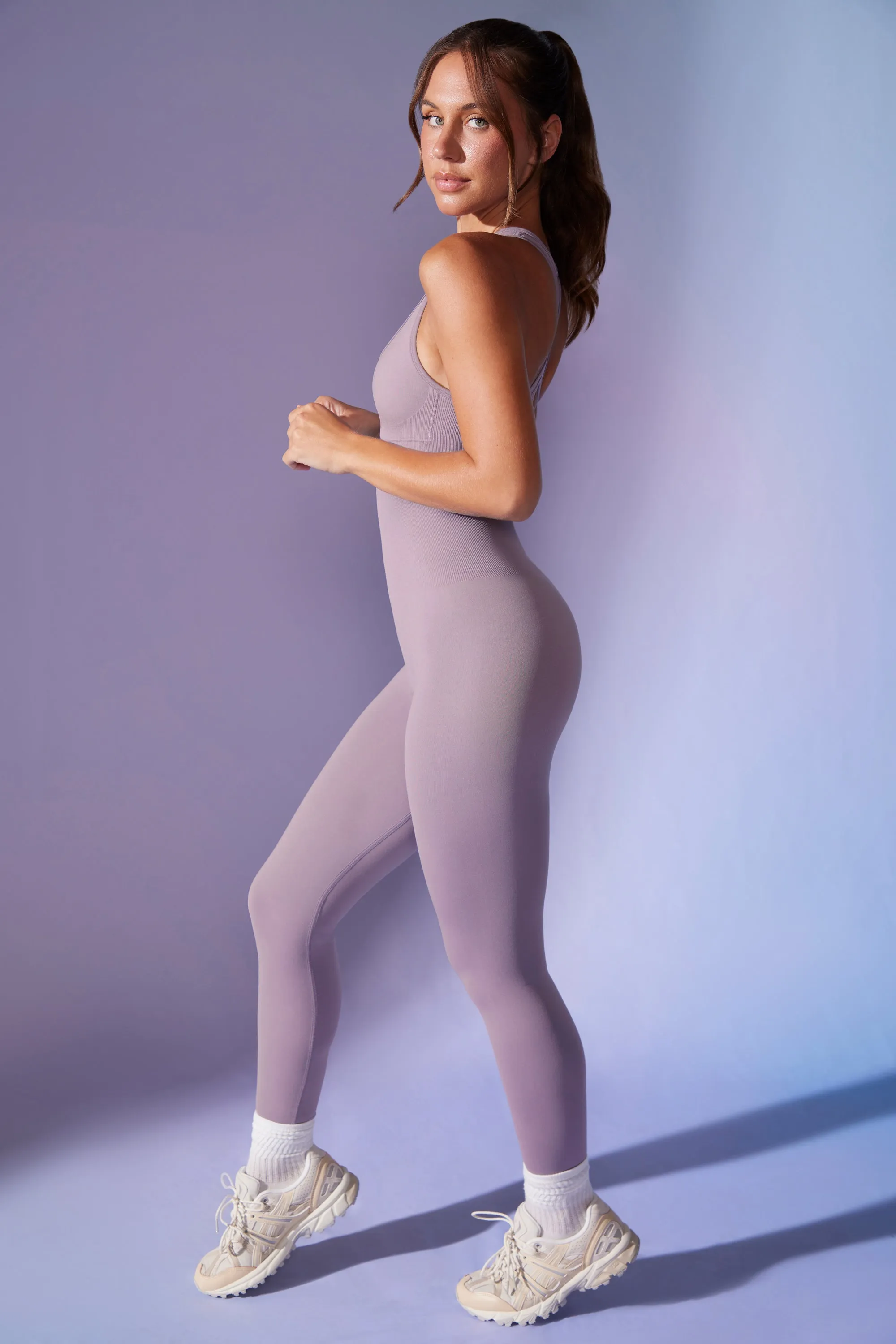 Silhouette - Open Back Define Luxe Jumpsuit in Dusty Lilac sold by Bo + Tee product image thumbnail 3