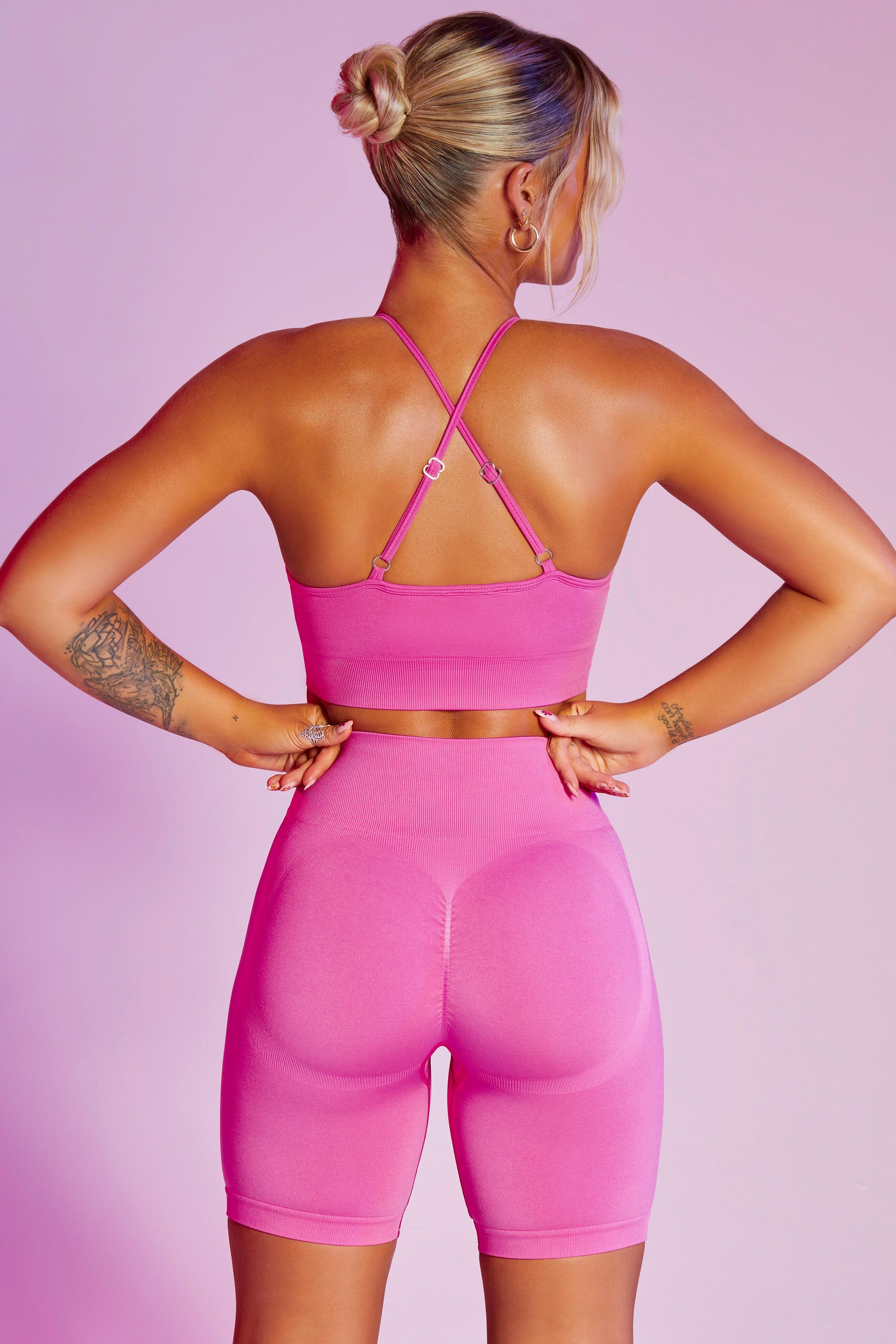 Change The Game - High Waist Seamless Biker Shorts in Pink sold by Bo + Tee product image thumbnail 3