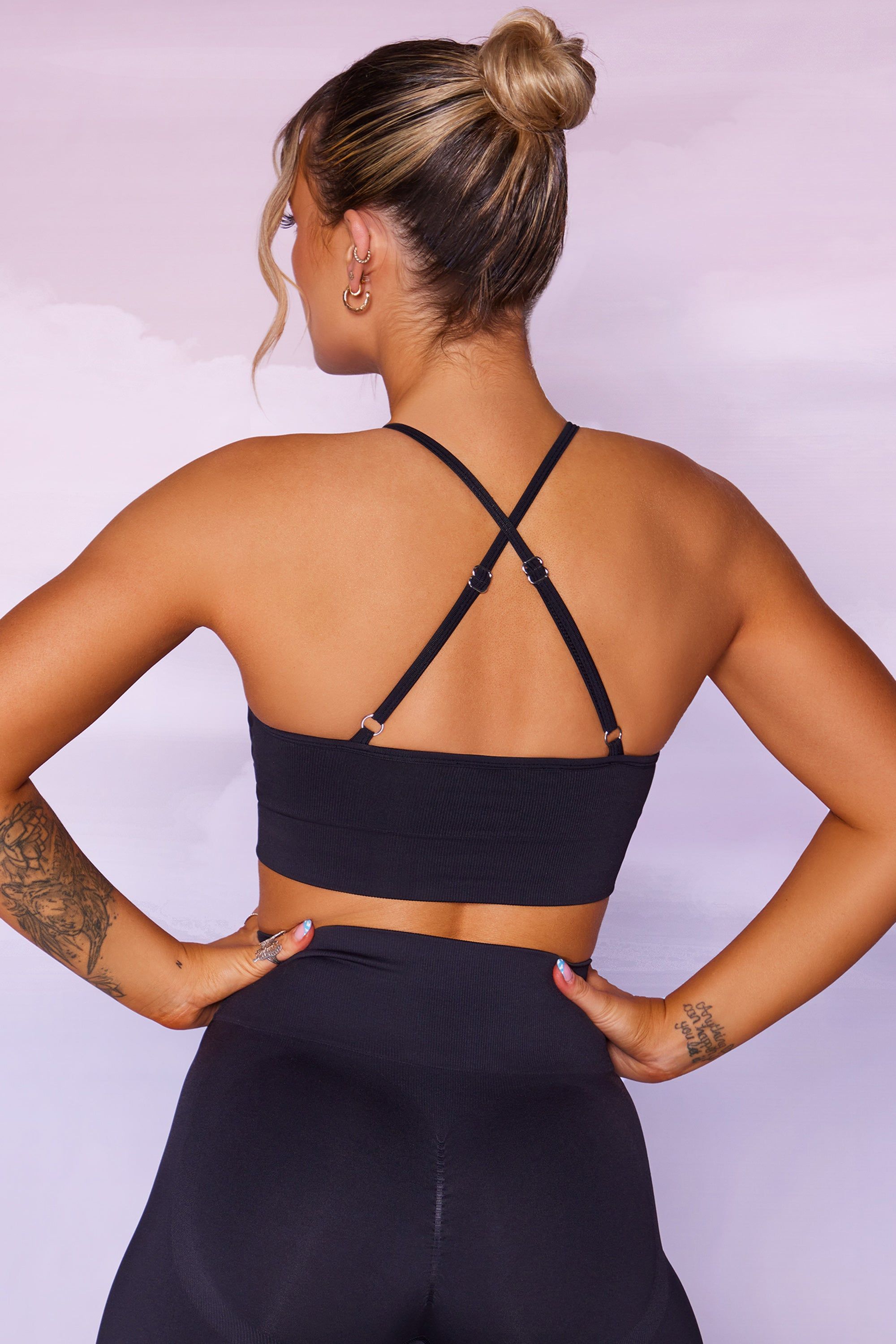 Incline - Seamless High Neckline Crop Top in Black sold by Bo + Tee product image thumbnail 3