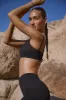 Scoop Neck Lace Up Back FlexiRib Sports Bra in Black sold by Bo + Tee
