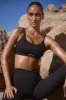 Scoop Neck Lace Up Back FlexiRib Sports Bra in Black sold by Bo + Tee