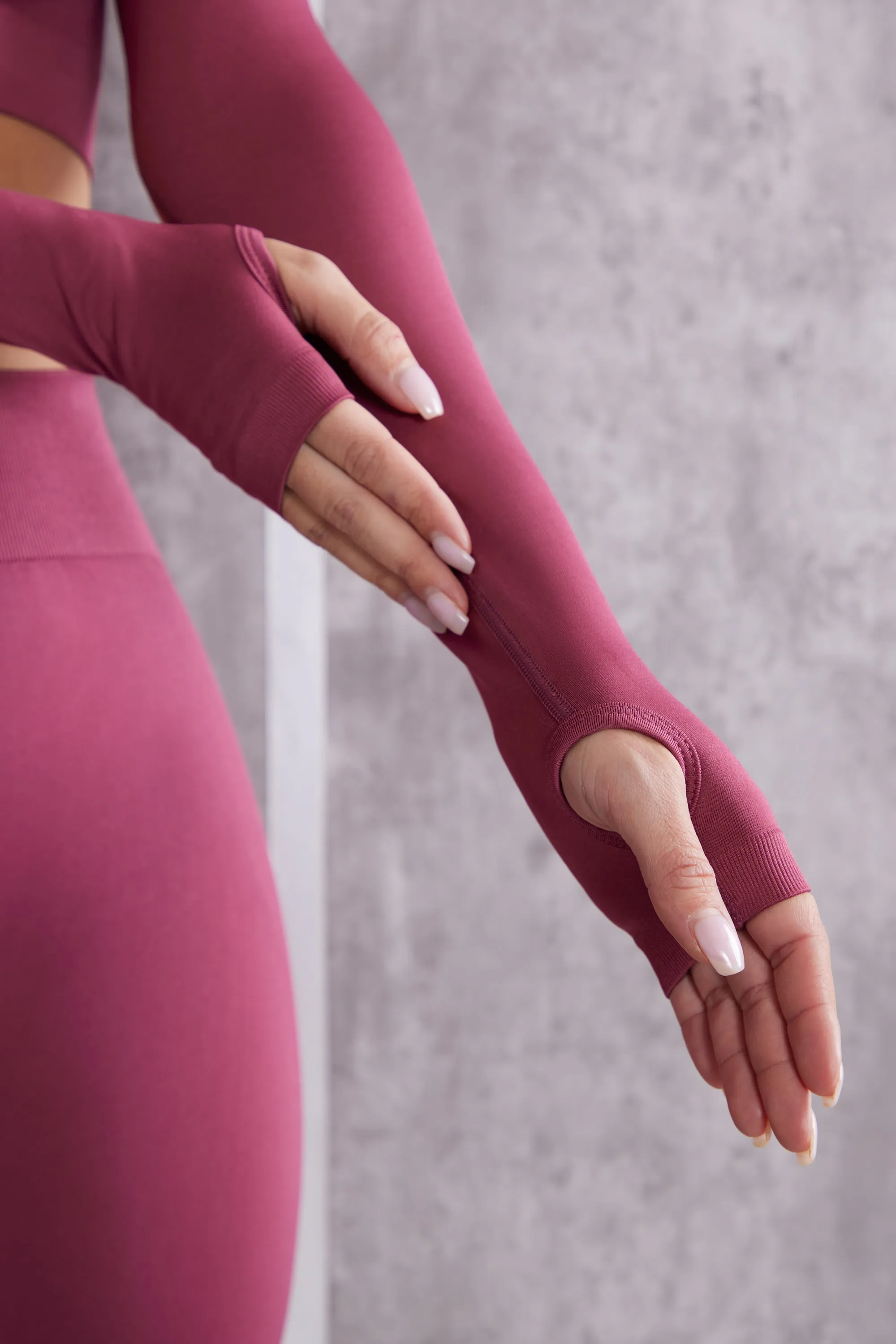 Long Sleeve Crop Top in Rose sold by Bo + Tee product image thumbnail 4