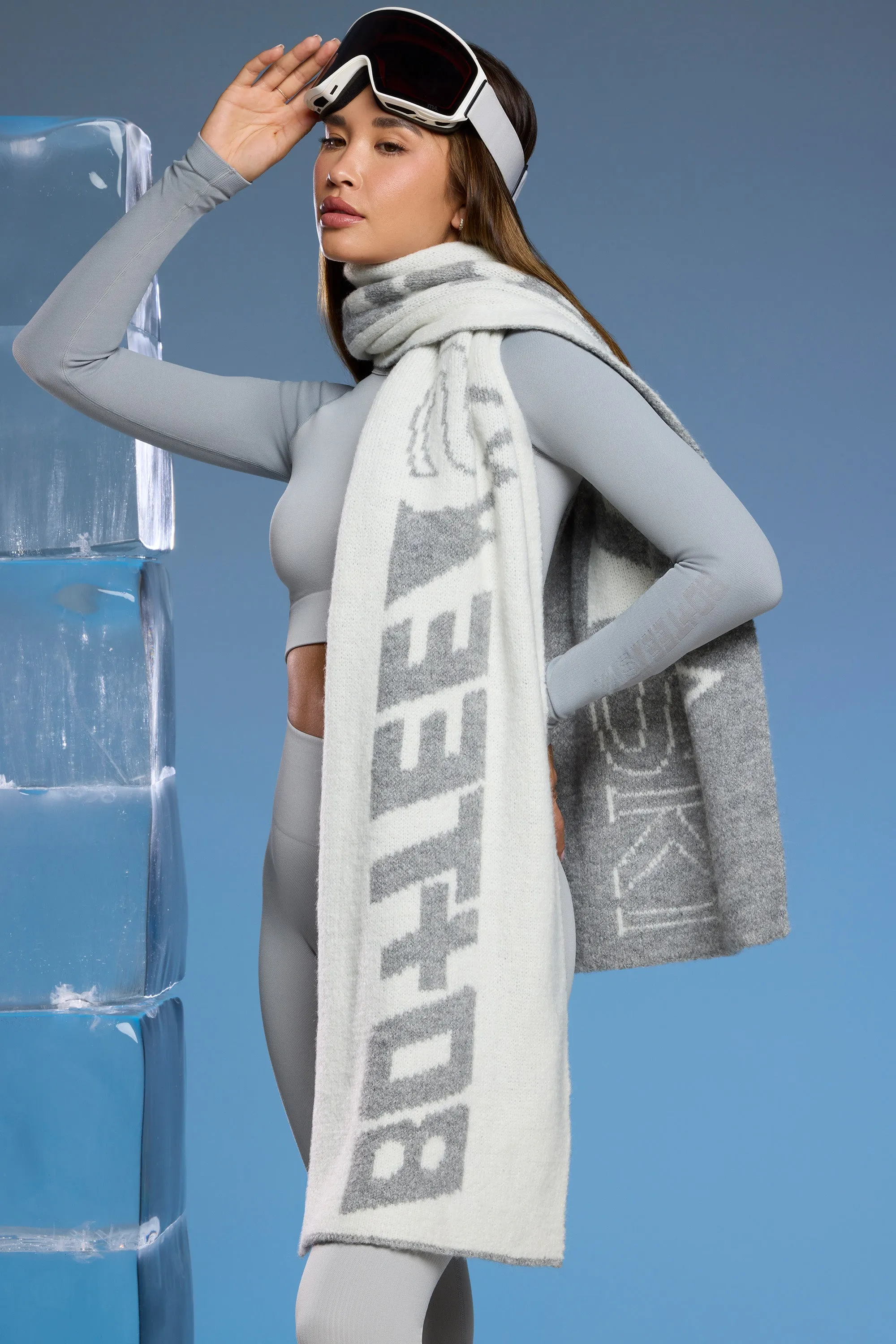 Snow Angel - Oversized Chunky Knit Scarf in Light Grey sold by Bo + Tee product image thumbnail 4