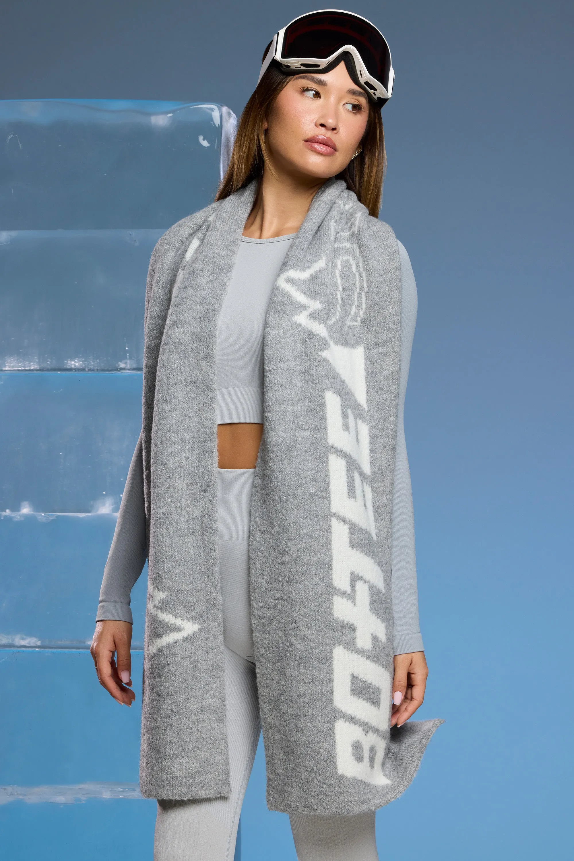 Snow Angel - Oversized Chunky Knit Scarf in Light Grey sold by Bo + Tee product image thumbnail 3