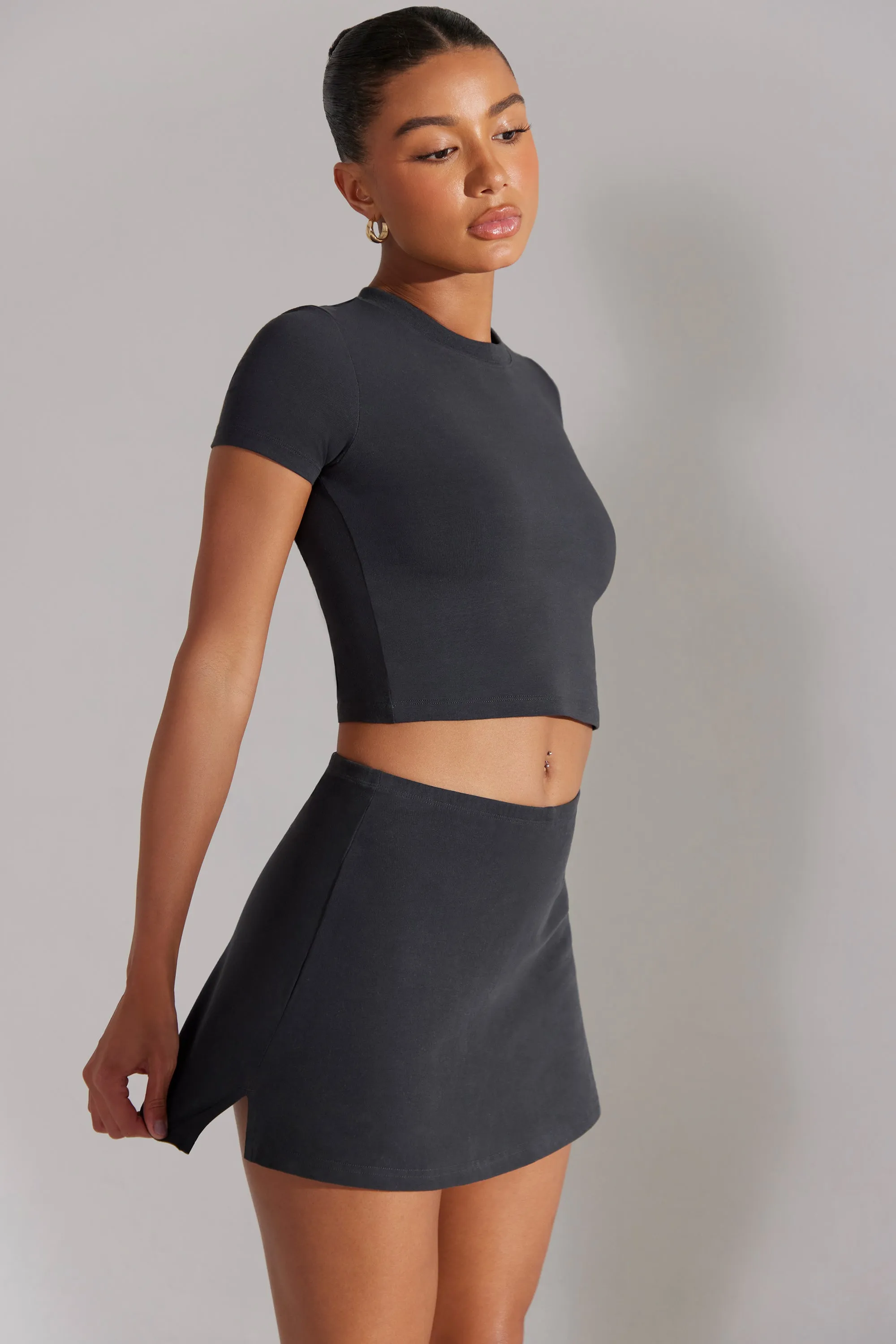 Foundation - A-Line Mini Skort in Washed Black sold by Bo + Tee product image thumbnail 2