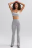 Soft Active Contrast-Trim Flared Trousers in Marl Grey sold by Bo + Tee