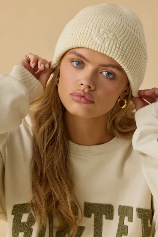 Cosy - Knit Beanie in Bone sold by Bo + Tee