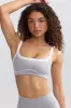 Soft Active Contrast-Trim Sports Bra in Marl Grey sold by Bo + Tee
