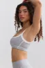 Soft Active Contrast-Trim Sports Bra in Marl Grey sold by Bo + Tee