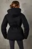 Snug - Mid Length Hooded Puffer Coat in Black sold by Bo + Tee