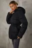 Snug - Mid Length Hooded Puffer Coat in Black sold by Bo + Tee