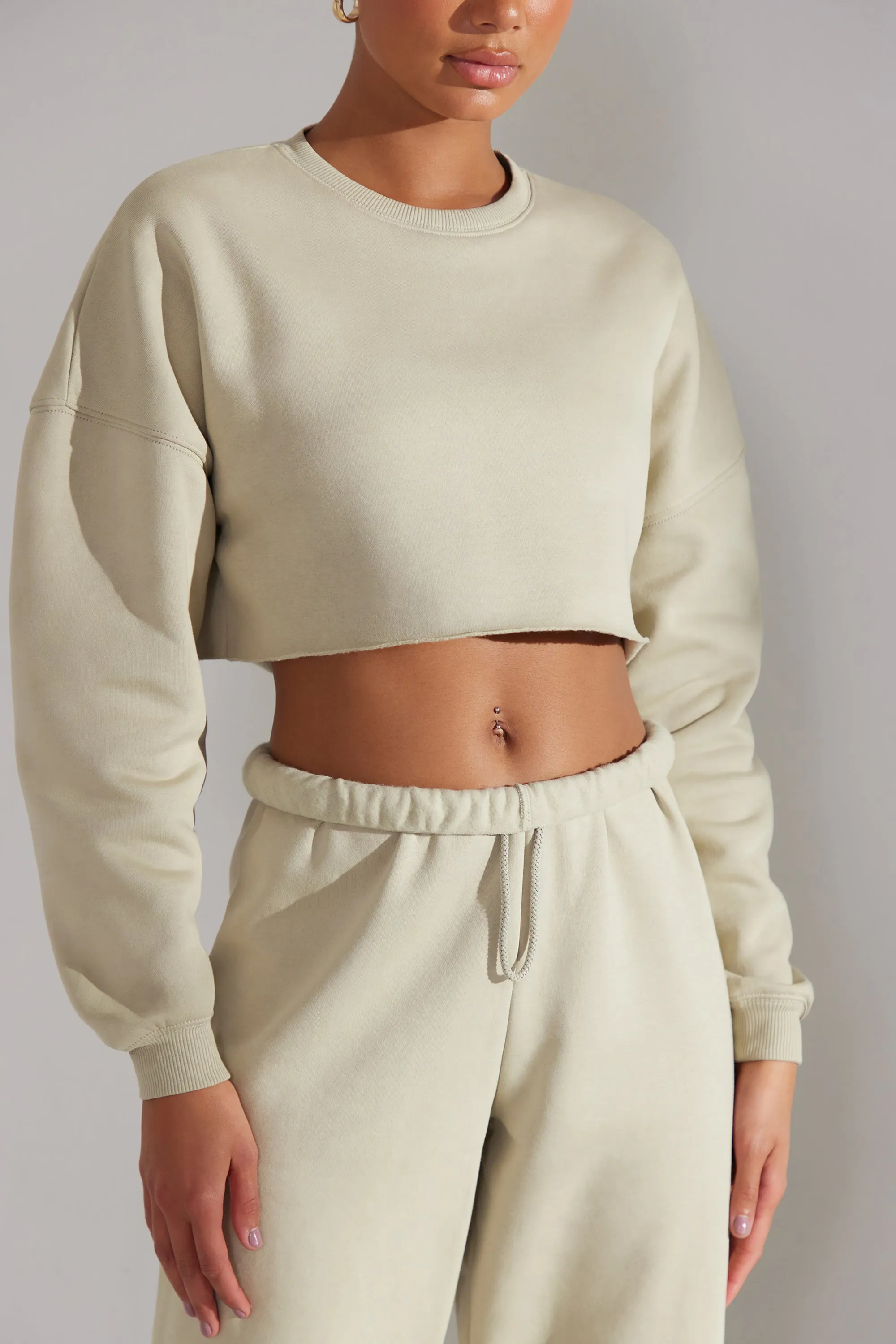 Fundamental - Cropped Oversized Sweatshirt in Limestone sold by Bo + Tee product image thumbnail 4