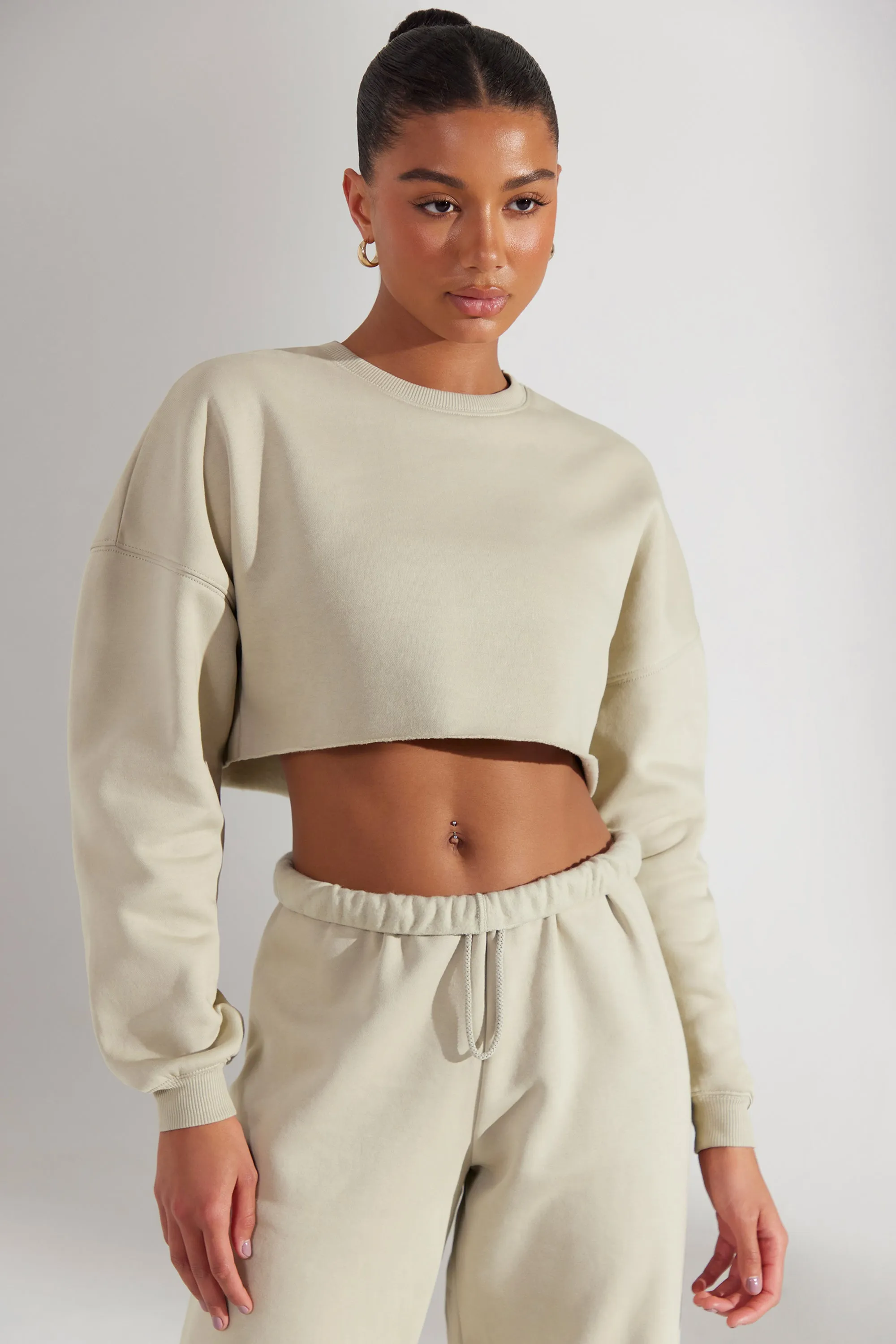 Fundamental - Cropped Oversized Sweatshirt in Limestone sold by Bo + Tee
