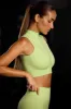 Progression - Super Sculpt Seamless High Neck Crop Top in Key Lime sold by Bo + Tee