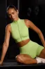 Progression - Super Sculpt Seamless High Neck Crop Top in Key Lime sold by Bo + Tee