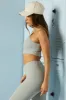 Racer Cut Out Crop Top in Grey sold by Bo + Tee