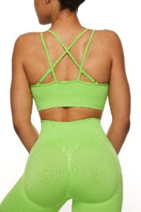 Streamline - Seamless Supportive Sports Bra in Green sold by Bo + Tee