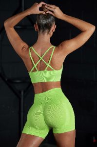 Streamline - Seamless Supportive Sports Bra in Green sold by Bo + Tee