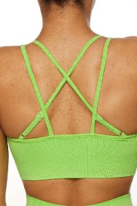 Streamline - Seamless Supportive Sports Bra in Green sold by Bo + Tee