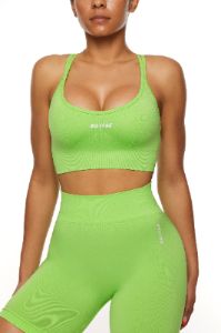 Streamline - Seamless Supportive Sports Bra in Green sold by Bo + Tee