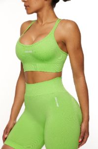 Streamline - Seamless Supportive Sports Bra in Green sold by Bo + Tee