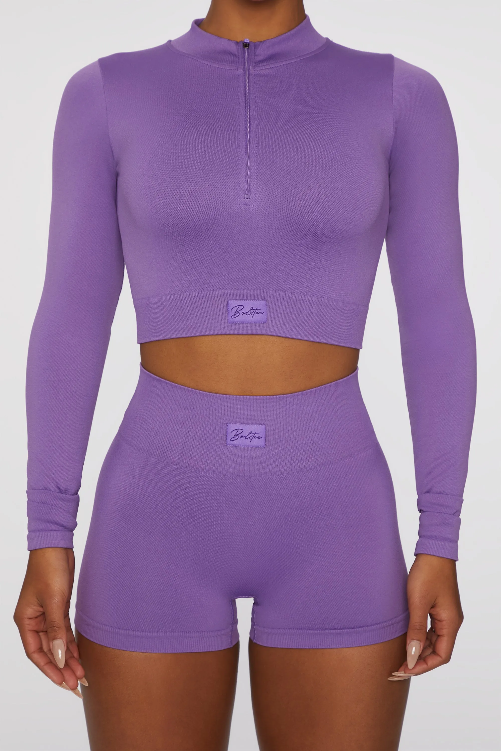 Reach For It - Long Sleeve Crop Top in Purple sold by Bo + Tee product image thumbnail 5