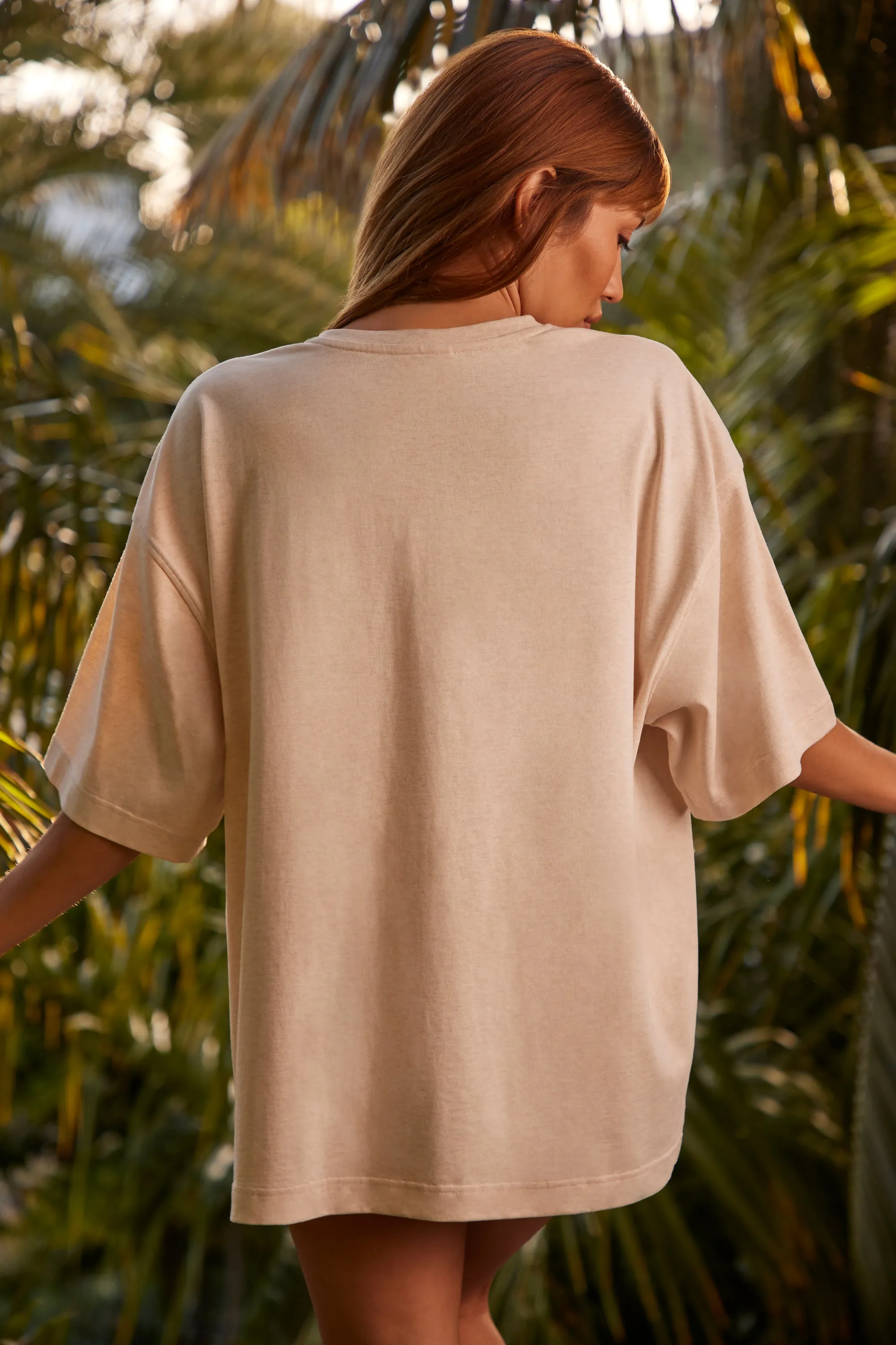 Wellness - Oversized Short Sleeve T-Shirt in Heather Oat sold by Bo + Tee product image thumbnail 3